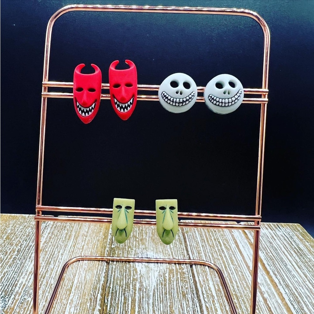 Lock, Shock & Barrel Nightmare Before Christmas stud earrings